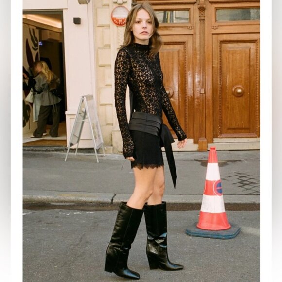 Zara COMBINATION LACE BOW MINI SKIRT - Picture 8 of 8